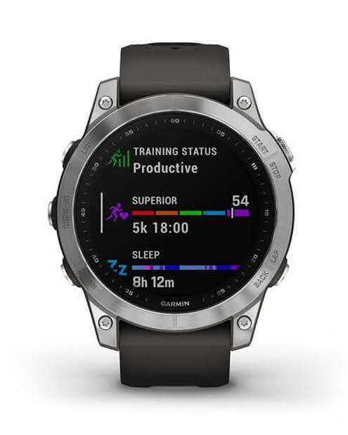 Garmin fenix 7 Premium  Multisport GPS Smartwatch - Silver with Graphite Band New Sealed