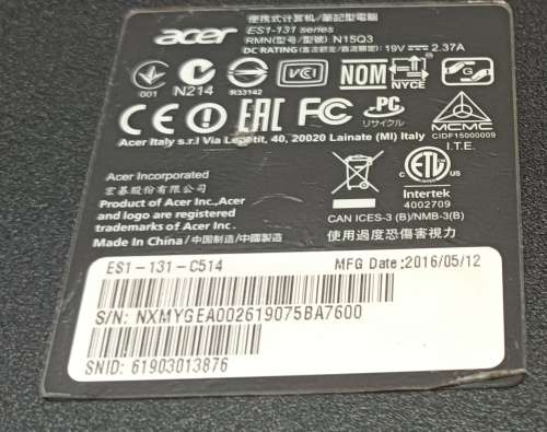 Acer Aspire ES 11 ES1-131, Intel Celeron N3050@ 1.6GHz, 4GB Memory,32GB SSD, 11.6` HD ComfyView