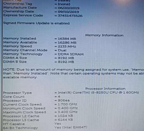 Dell Latitude 5490, Intel i5-8250U@1.6GHz, 16GB RAM, 256GB M.2 NVMe SSD, Windows 11Pro