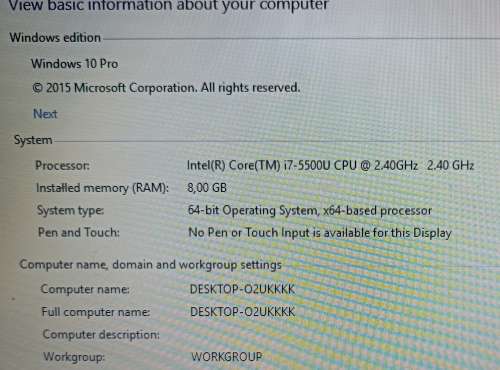 Dell Inspiron 15 3543 Intel i7-5500U@2.4GHz, GeForce 840M 2GB GPU, 8GB RAM, 1TB HDD, Windows 10