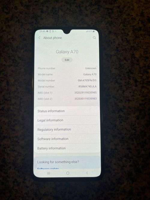 SAMSUNG A70 DUAL  SIM 128 GB 6GB RAM