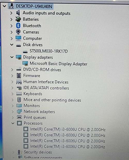 Dell Inspiron 15-3567, Intel i3-6006U@2GHz, 12GB Memory, Windows 11 Pro, 500GB HDD