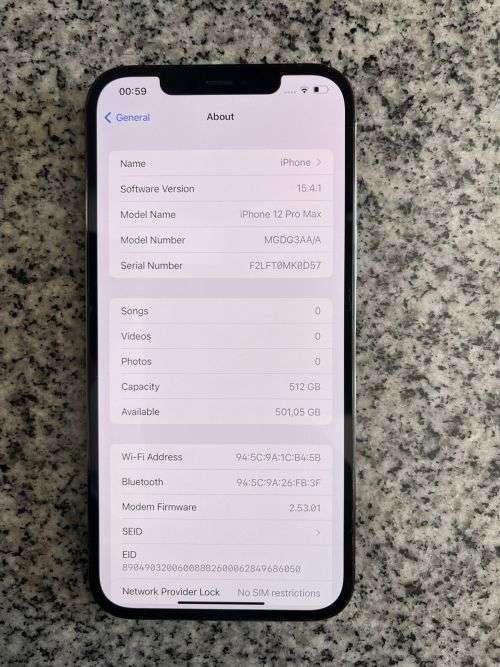 Apple iPhone 12 Pro Max  512GB,  Mint condition 95% batt health