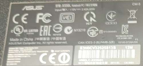 Asus X550LC Intel i7-5400U@1.8GHz, Nvidia Geforce 720M 2GB VRAM, 8GB memory, 1TB HDD, Windows 11