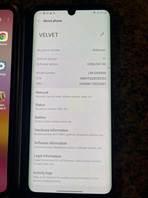 LG VELVET 5G MINT CONDITION WITH LG VELVET DUAL SCREEN