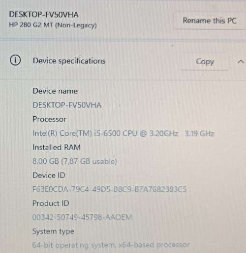 HP 280 G2 MT tower,6th Gen Intel i5-6500@3.2GHz, 8GB DDR4 RAM, 1TB Seagate HDD, Windows 11Pro