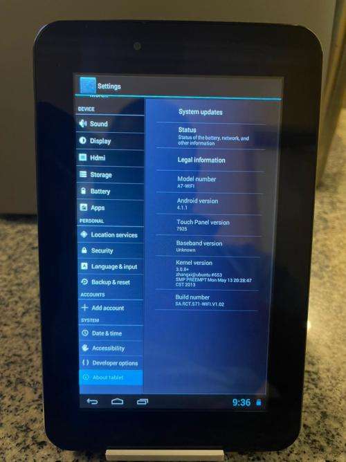 RCT A7 7 INCH WIFI 16GB MEMORY