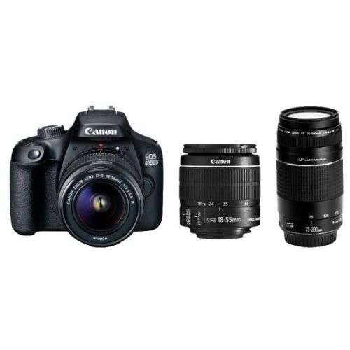 CANON EOS 4000D WITH 75-300MM and 18-55 2 LENSES MINT CONDITION