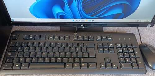 HP ProDesk 400 G2, Nvidia GT240 graphics, LG 23` IPS LED FHD monitor, HP keyboard, MS Mouse, Win11