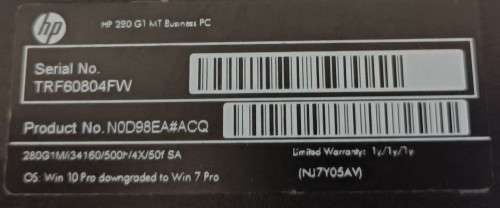 HP 280 G1 MT Business PC, Intel i3-4160@3.6GHz, 8GB RAM, 500GB HDD, AOC 23` FHD monitor, Windows 11