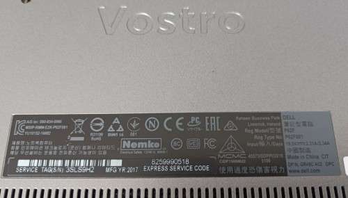 Dell Vostro 5468, 15` FHD display, 7th Gen i5-7200U@2.7GHz,16GB RAM, 128GB M.2 SSD, 500GB HDD, Win11