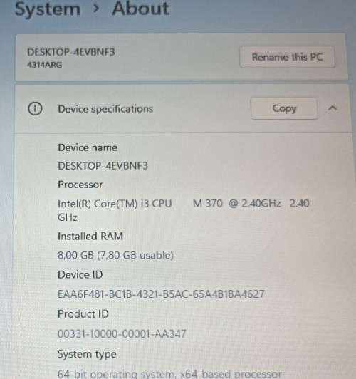 Lenovo ThinkPad T510i, 15.6` Display,  Intel i3-M370@2.4GHz, 8GB RAM, 500GB HDD, Windows 11 Pro