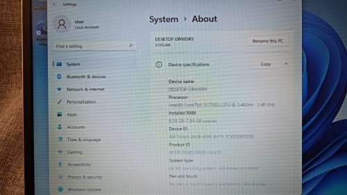 Asus VivoBook S X510UAR, Intel i3-7100U@2.4GHz, 8GB RAM, 1TB HDD, 15.6` HD 1366*768 display, Win 11