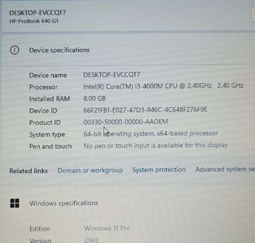 HP ProBook 640G1, Intel Core i3-4000M@2.4GHz, 14` HD(1600*900) LED Display, 500GB HDD, 8GB RAM