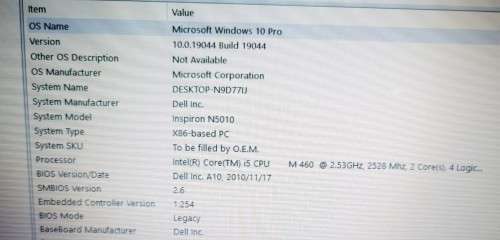 Dell Inspiron 15R N5010,Intel Core i5-460M@2.53GHz, 15.6` 1366*768 Display, 4GB RAM, 500GB HDD