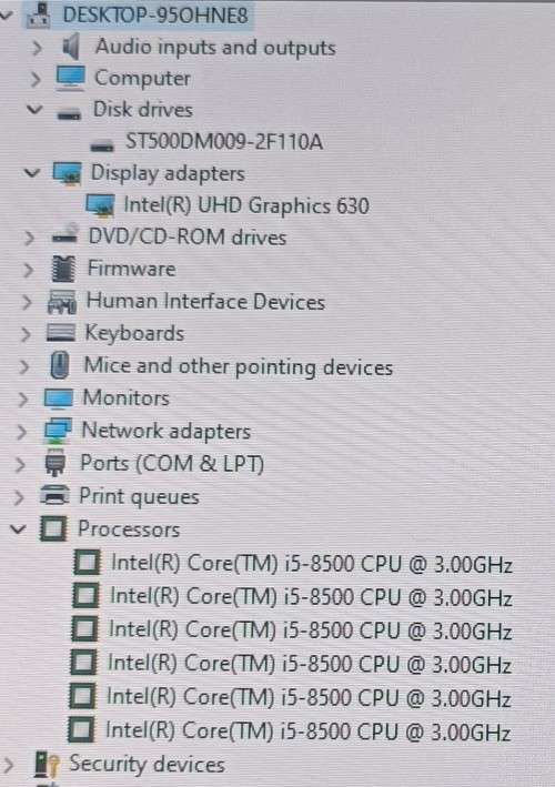 Dell OptiPlex 3060, Intel 8th Gen i5-8500@3GHz, 8GB Memory, 500GB HDD, Windows 11 Pro