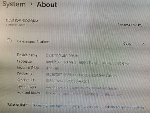 Dell OptiPlex 3020 SFF, 4th Gen Intel i5-4590@3.3GHz, 4GB RAM, 500GB HDD, LG Flatron E2041` Monitor,
