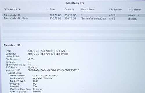 Apple MacBook Pro Retina 15` Mid 2015 A1398, 16GB RAM, Intel i7@2.2GHz, 250GB SSD, MacOS Monterey