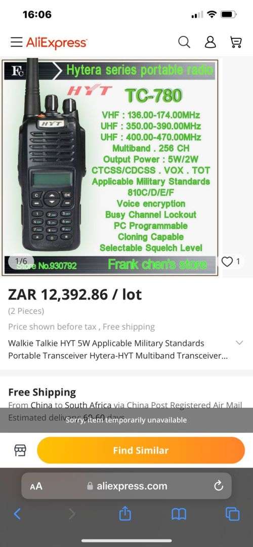 HYT TC-780M V [2] MINT CONDITION RETAIL 12K WITH 2 EXTRA NEW BATTERIES