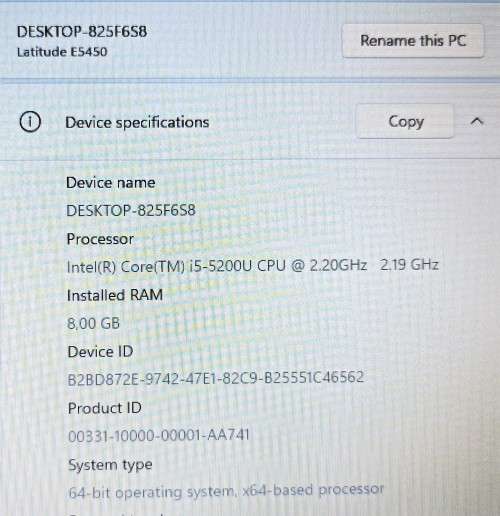 Dell Latitude E5450, i5-5200U@2.2GHz, 8GB RAM, 500GB HDD, 14` HD 1366x768 LED display, Win11 Pro