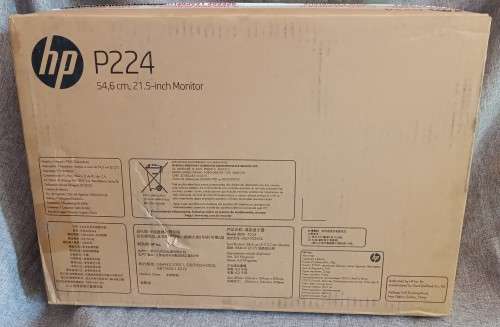 New in Box HP P224 21.5-inch Full HD LED Monitor, Power Cord, Documentation Retail 4k