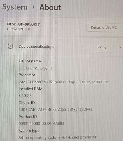 Gaming PC, 9th Gen i5-9400@2.9GHz, NVIDIA 1070Ti, 32GB RAM, 2 x SSD`s, 23` Monitor, Keyboard, Mouse