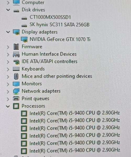 Gaming PC, 9th Gen i5-9400@2.9GHz, NVIDIA 1070Ti, 32GB RAM, 2 x SSD`s, 23` Monitor, Keyboard, Mouse