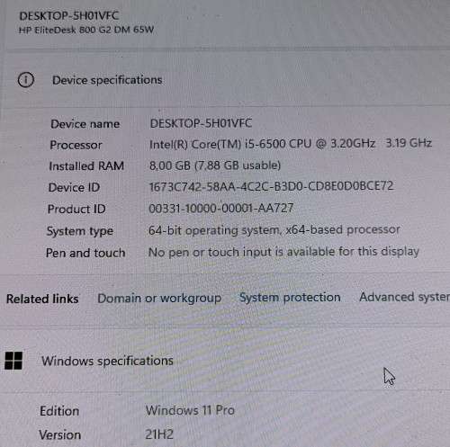 HP EliteDesk 800 G2 DM, 6th Gen Intel i5-6500@3.2GHz, 8GB RAM, 500GB Hard Drive, Windows 11 Pro