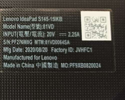 Lenovo IdeaPad S145-15IKB, 8th Gen Intel i3-8130U@2.2GHz, 8GB RAM, 512GB SSD, 15.6` HD Display