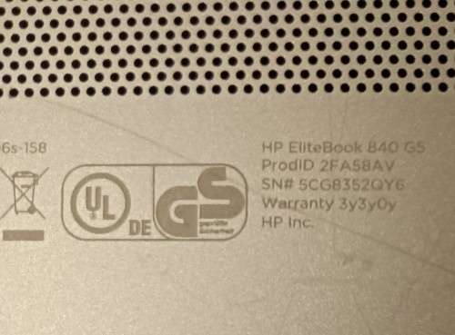 HP EliteBook 840 G5, 8th Gen i7-8650U@1.9GHz, Radeon RX540 2GB GPU, 16GB RAM, 512GB m.2 SSD, FHD