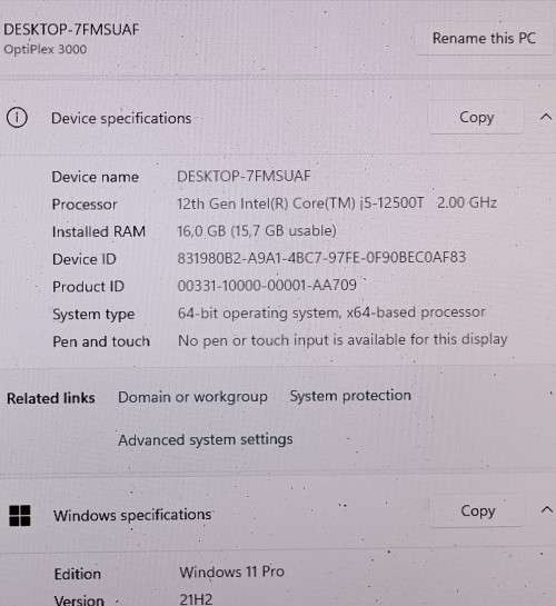Lightning fast! 12th Gen Dell OptiPlex 3000, i5-12500T@4.5GHz, 16GB RAM, 256GB NVMe SSD, 500GB HDD