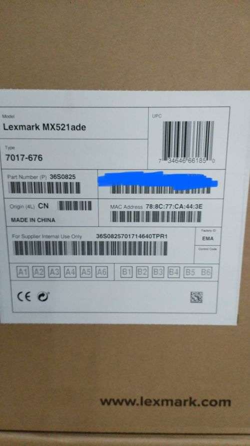 Lexmark MX521ade Monochrome Multifunction Printer New