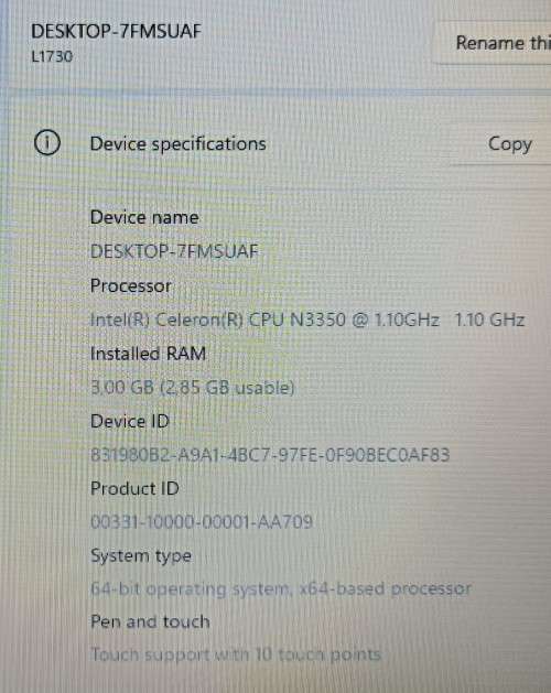 Connex L1730 17.3` HDTouchScreen All-In-One PC with internal battery back-up,wireless keyboard&mouse