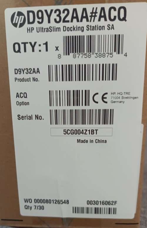 New in box, HP 2013 UltraSlim Docking Station