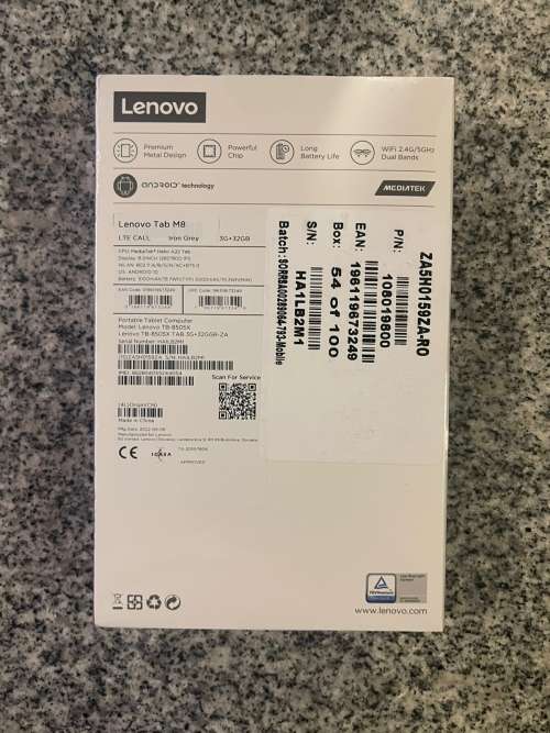 LENOVO TAB M8 HD HELIO A22 TAB MODEL TB-8505X MINT AS NEW