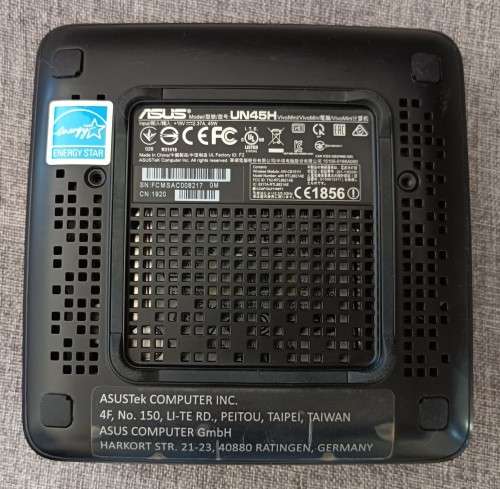 Asus VivoMini UN45H, Intel Celeron N3150@1.6GHz, 8GB RAM, 500GB HDD, Windows 11 Professional