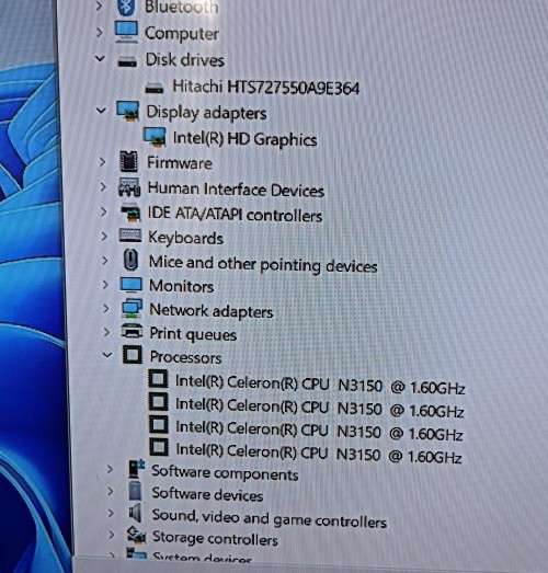 Asus VivoMini UN45H, Intel Celeron N3150@1.6GHz, 8GB RAM, 500GB HDD, Windows 11 Professional