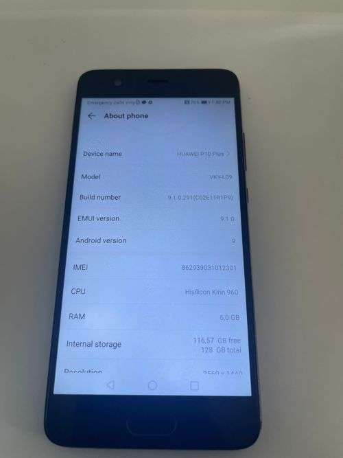 HUAWEI P10 PLUS SINGLE SIM 6GB RAM 128GB MEMORY