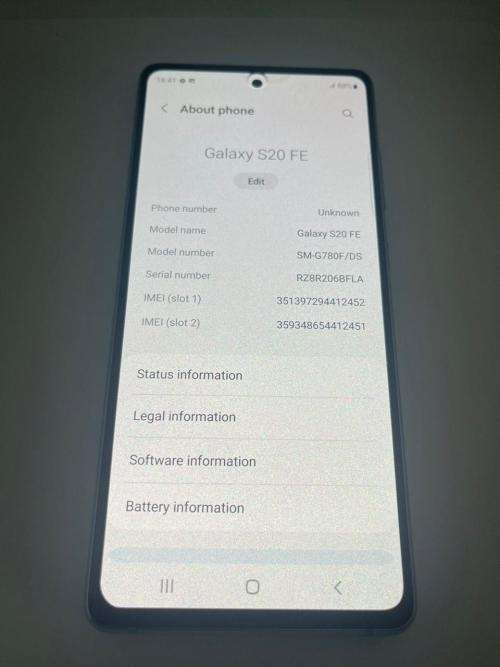 SAMSUNG GALAXY S20 FE  - 128GB - DUAL SIM MINT CONDITION