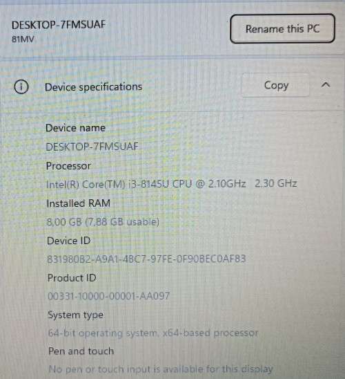 Lenovo IdeaPad S145, 8th Gen i3-8145U@2.1GHz, 8GB RAM, 256GB SSD, 15.6`