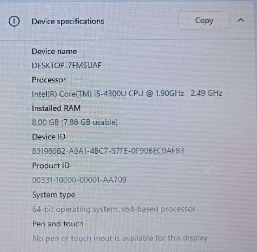 Lenovo ThinkPad T450, Intel i5-4300U@1.9GHz, 8GB RAM, 240GB SSD, 14` HD Display (1600x900), Win11