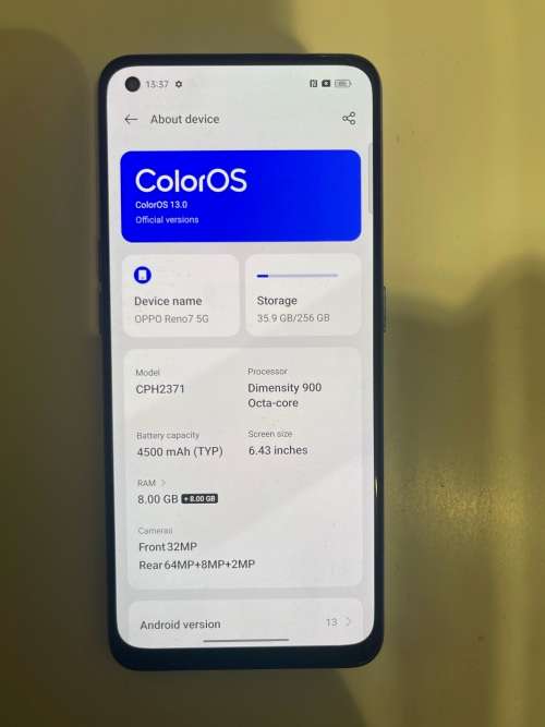 OPPO Reno7 5G 256GB Dual Sim - Startrails Blue mint