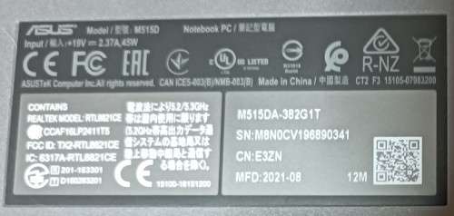 Asus VivoBook M515, AMD Ryzen 3 3250U@2.6GHz, Radeon Graphics, 12GB RAM, 256GB NVMe SSD, Win 11