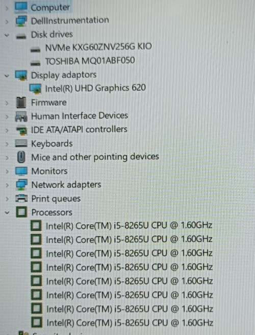 Dell Vostro 5581, 8th Gen i5-8265U@1.8GHz, 16GB RAM, 256GB NVMe SSD, 500GB HDD, 15` FHD Display