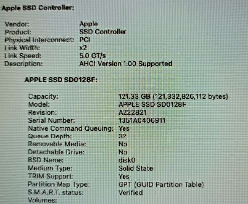 Apple MacBook Air 13` mid-2013, Intel i5 Dual Core@1.3GHz, 4GB RAM, Intel HD 5000,121GB SSD