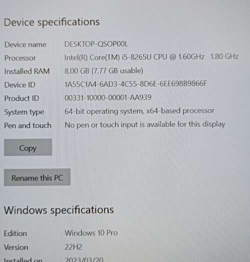 Dell Vostro 5581 8th Gen Intel Core i5-8265U, 8GB RAM, 256GB m.2 SSD, 1TB HDD, 15.6` FHD, Windows 10