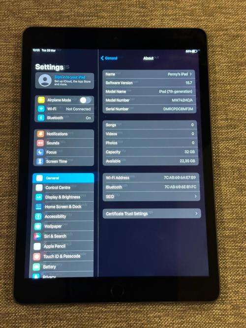 IPAD  7TH GEN A2197 32GB WIFI