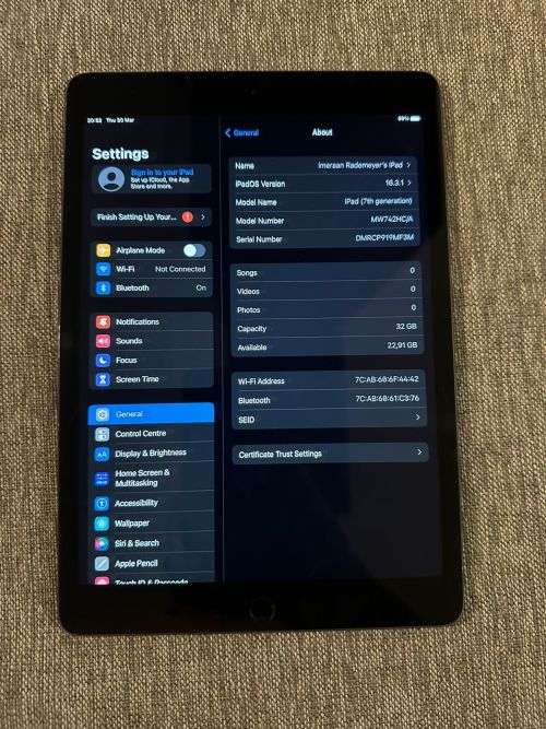 IPAD  7TH GEN A2197 32GB WIFI