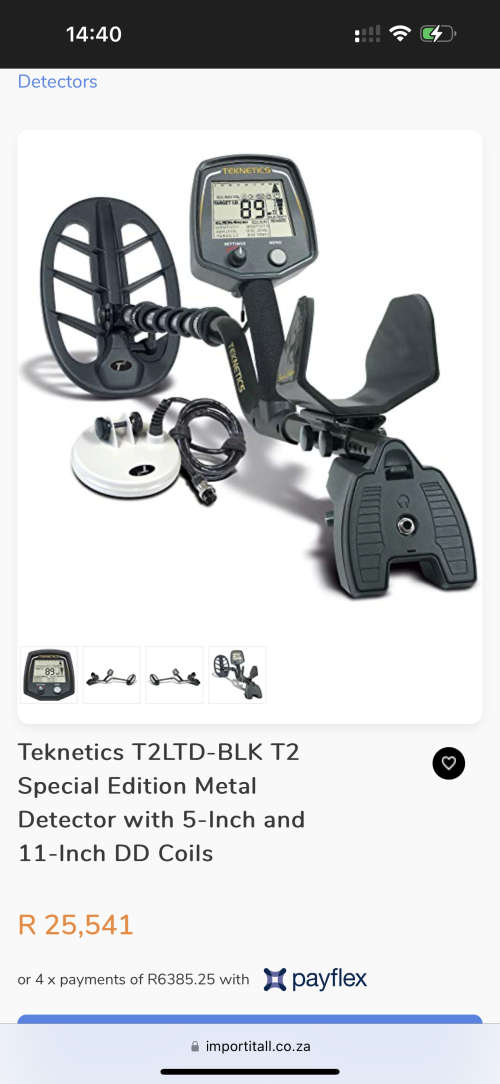 Teknetics T2 Metal Detector with 5-Inch and 11-Inch DD Coils As new Retail 25k