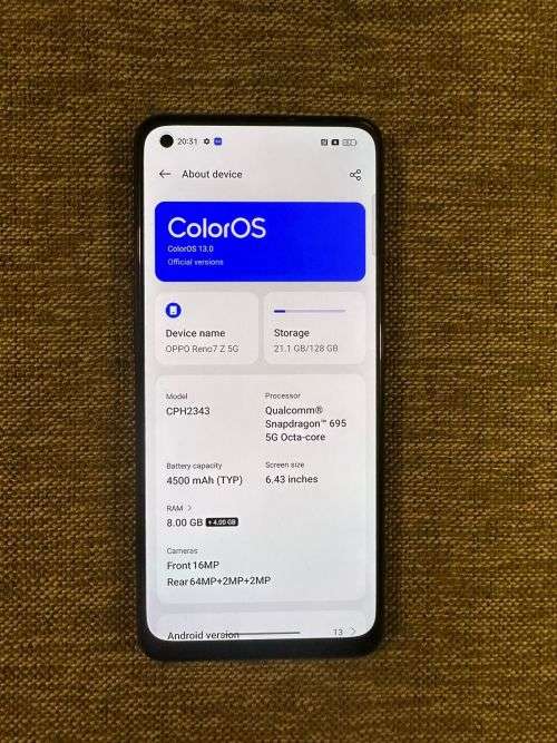 OPPO Reno7 Z 5G 128GB Dual Sim New